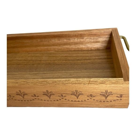 Pioneer Woman Floral Condiment Dish Set Mini Dip Square Bowls Acacia Wood Tray - Picture 10 of 16
